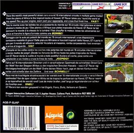 Box back cover for Gt Racers on the Nintendo Game Boy Advance.